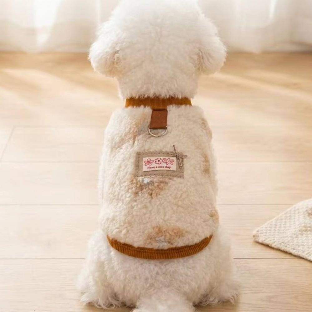 Fashion Warm Thicken Dog Coat Soft Plush Cozy Pet Fleece Coat Thick Fleece with D-ring Two-legged Pet Vest Outdoor Activity