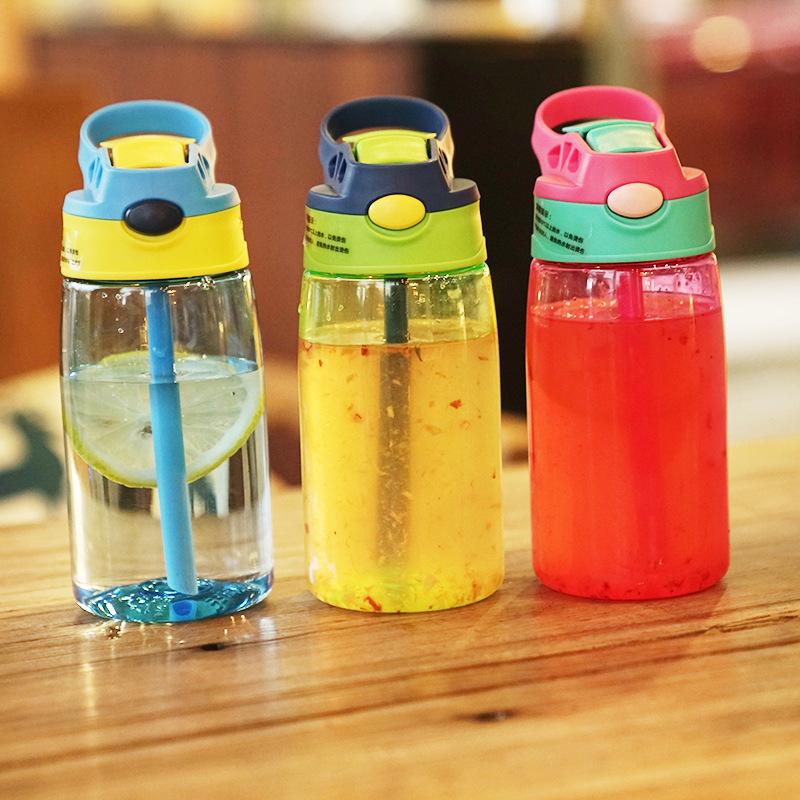 Dinosaur Cartoon Plastic Water Cup with Duckbill Straw for Kids - Portable and Perfect for School