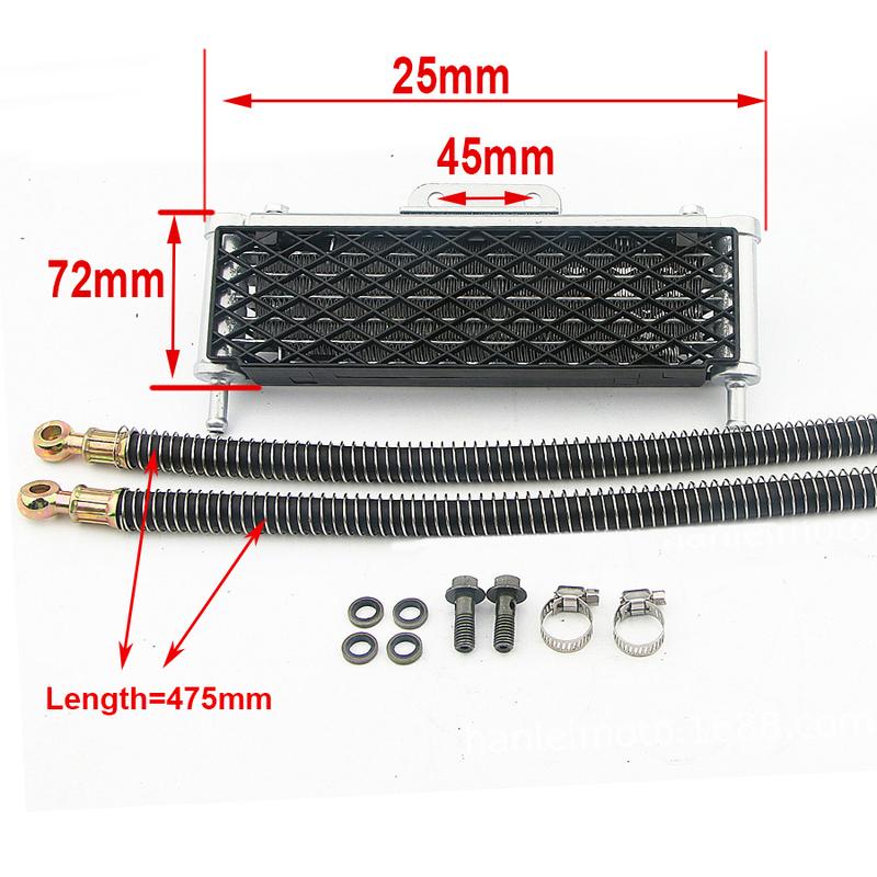 Pit Bike Motorcycle Oil Cooler Radiator M10 for 140CC 150CC 160CC Kayo BSE Apollo Honda Kawasaki 4 Row Enduro Motocross Parts