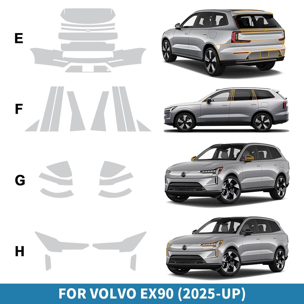TPU Protective Film for Volvo EX90 2025 Interior Panel Anti-Scratch Repair Sticker