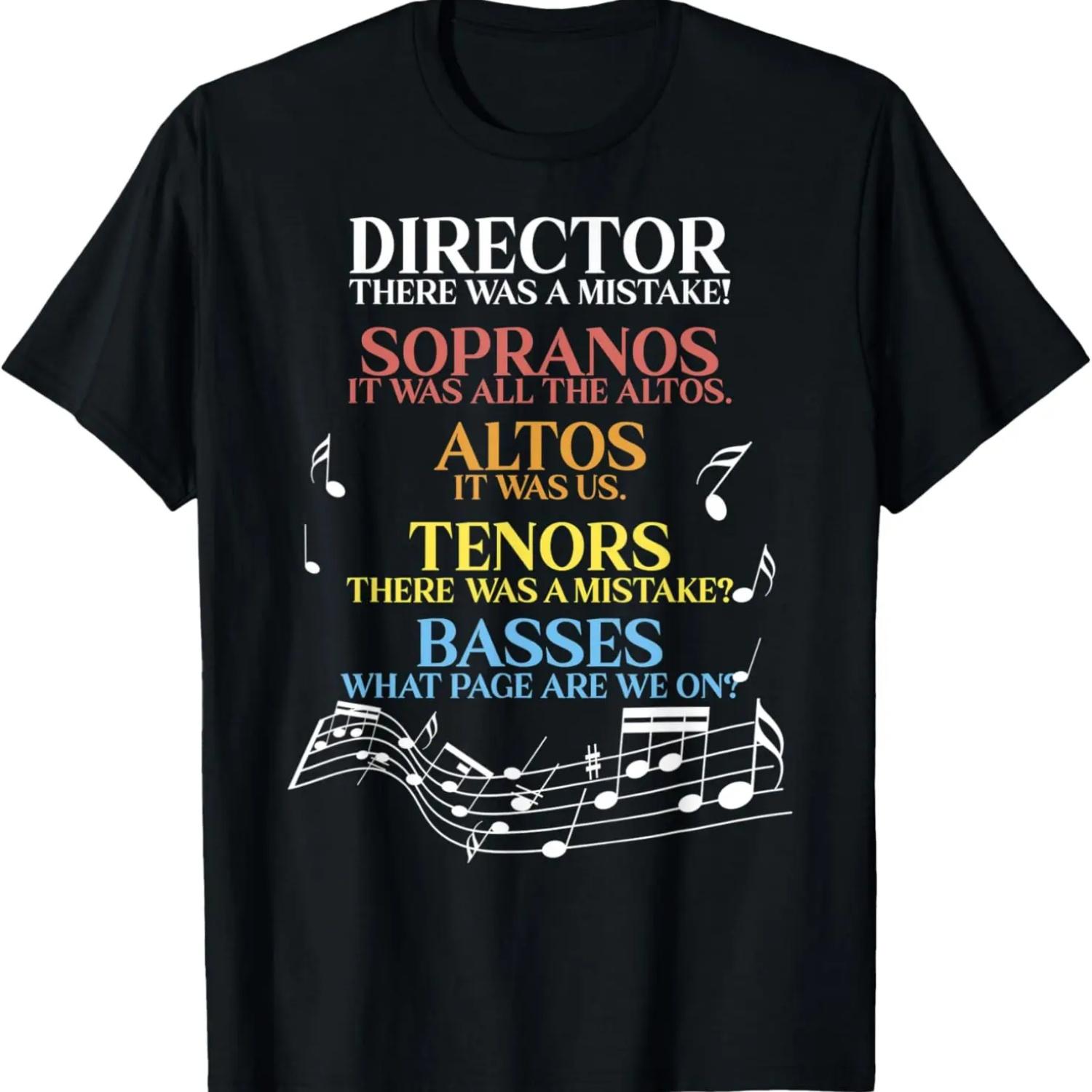 

Дизайн шутки про хор _ Смешной подарок для музыки и пения _ Мужская, женская, детская футболка XXXXXL чёрный