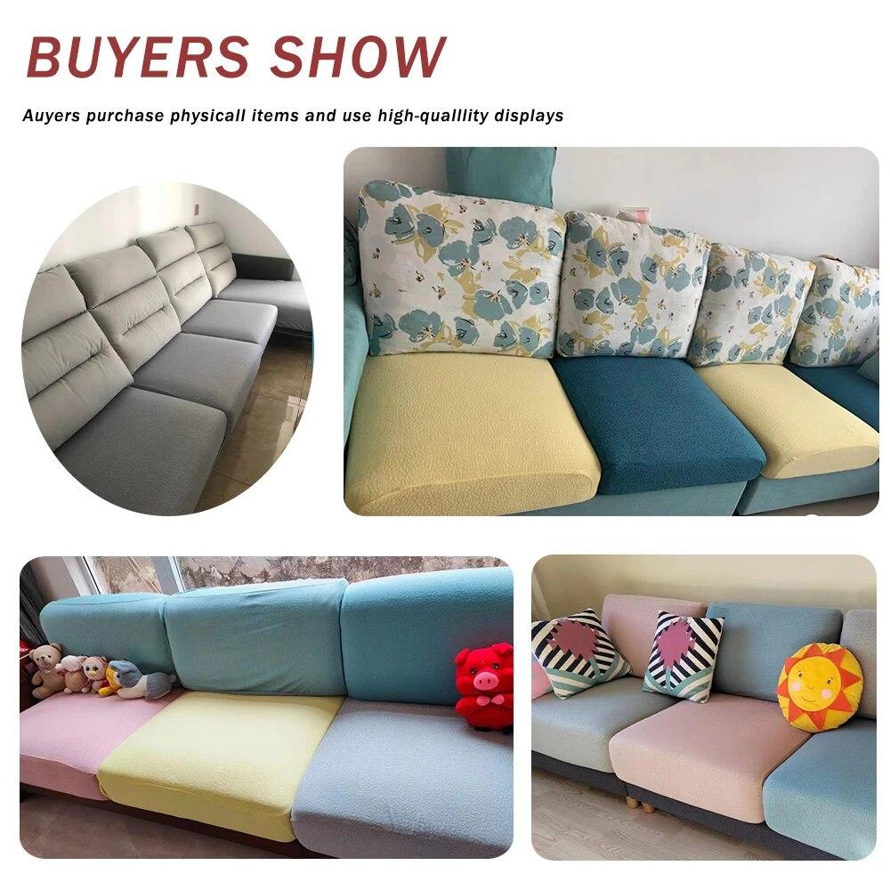 Funda de Cojín para Sofá Jacquard Impermeable Color Sólido Elástica Fundas Deslizantes para Sofá Funda de Sofá Couch de Spandex Extraíble Sala de Estar Hogar