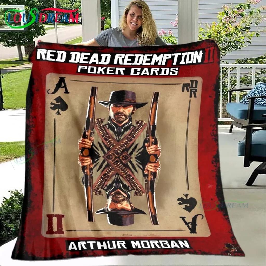 Popolare Ruolo del Gioco A-Arthur Morgan Coperta Quattro Stagioni Copertura per Divano Coperta da Viaggio Peluche Coperta per Pausa Ufficio da Viaggio Regalo