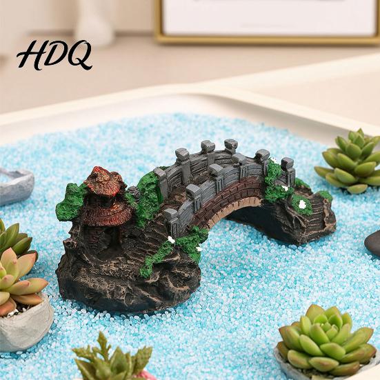 Non-Toxic Fish Accessories Aquarium Bridge Ornament Arch Miniature Tank Decor DIY Garden Mini Model for Terrarium Fairy Aquatic Life Safe Ornament
