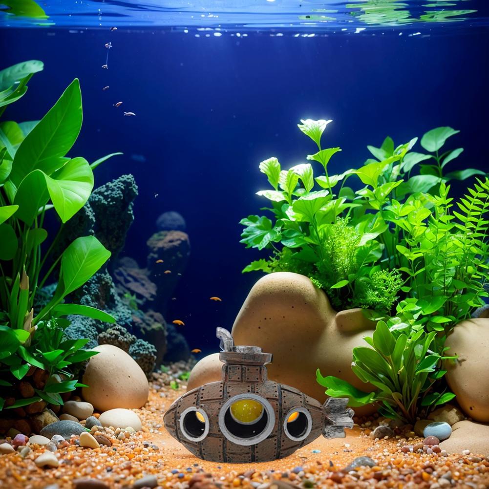 Aquarium Submarine Ornament Aquarium Submarine Figurine Creative Fish Hiding Submarine Ornaments Fish Tank Accessories