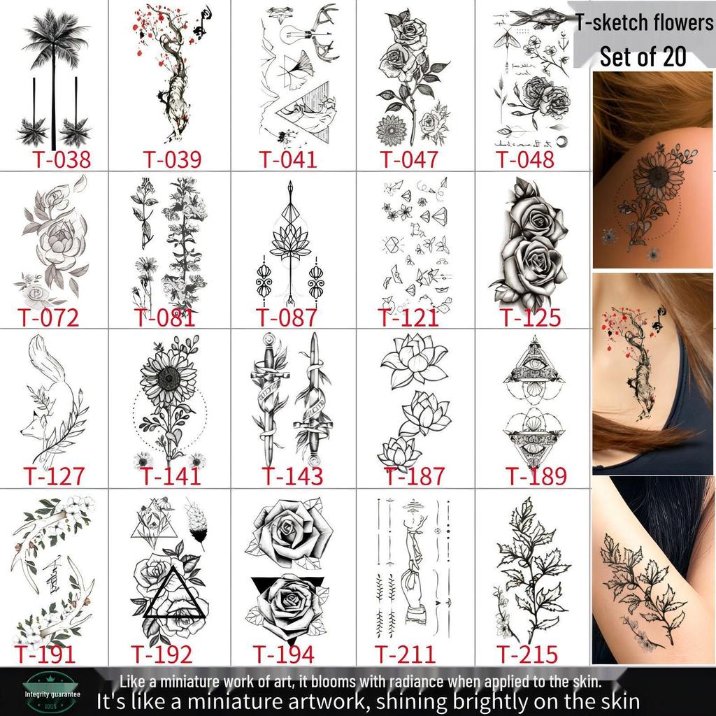 Adorable Waterproof & Sweatproof Cartoon Tattoo Stickers, Colorful Temporary Tattoos, Cross-Border Bestsellers