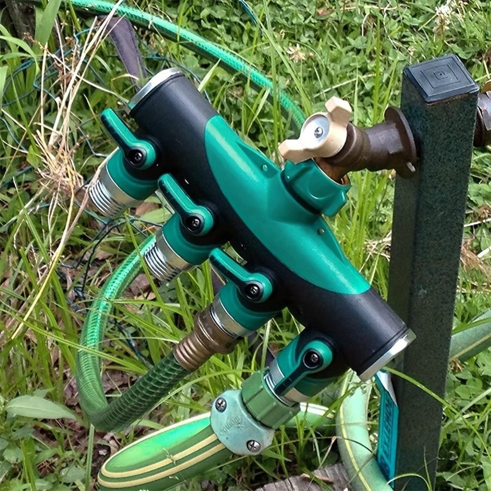3/4 Inch 4 Way Hose Connector Splitter Zinc Zinc Zinc Alloy Garden Irrigation Splitters Yard Use