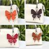 Cute Keychain White Purple Butterfly Flower Insects Car Key Ring Key Chains For Women Men Souvenir Gift Jewelry Bag Accessories