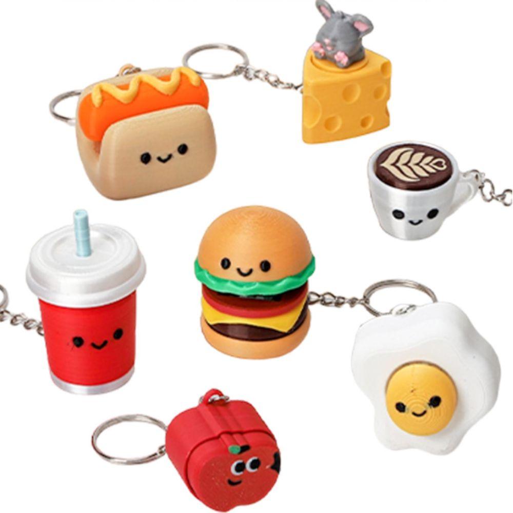 Portable Click Press Toy 3D Printing Keychain Pendant Fun Cartoon Decor  Busy Work