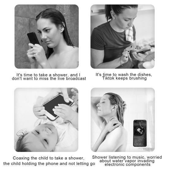 Držák na telefon do sprchy Nástěnný Vodotěsný Box na mobilní telefon s Vysoce citlivou dotykovou obrazovkou pro Koupelnu