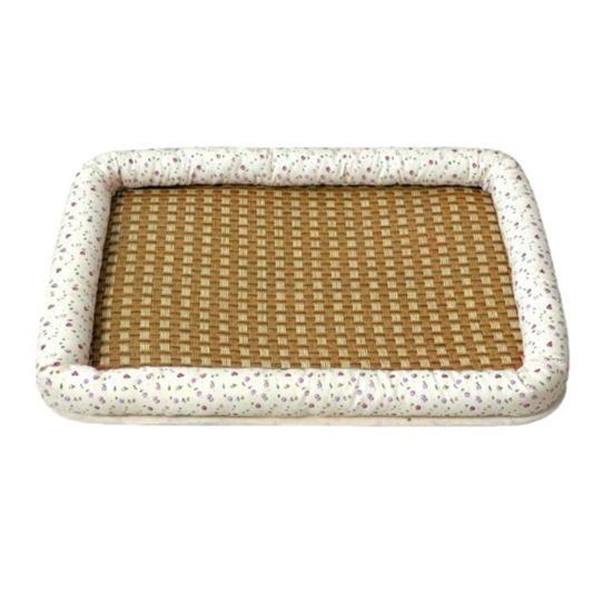 Cat Bed for Indoor Cats Soft Dog Bed with Wicker Mat Anti-slip Pet Sleeping Pad for Kitten Puppy Small Dogs