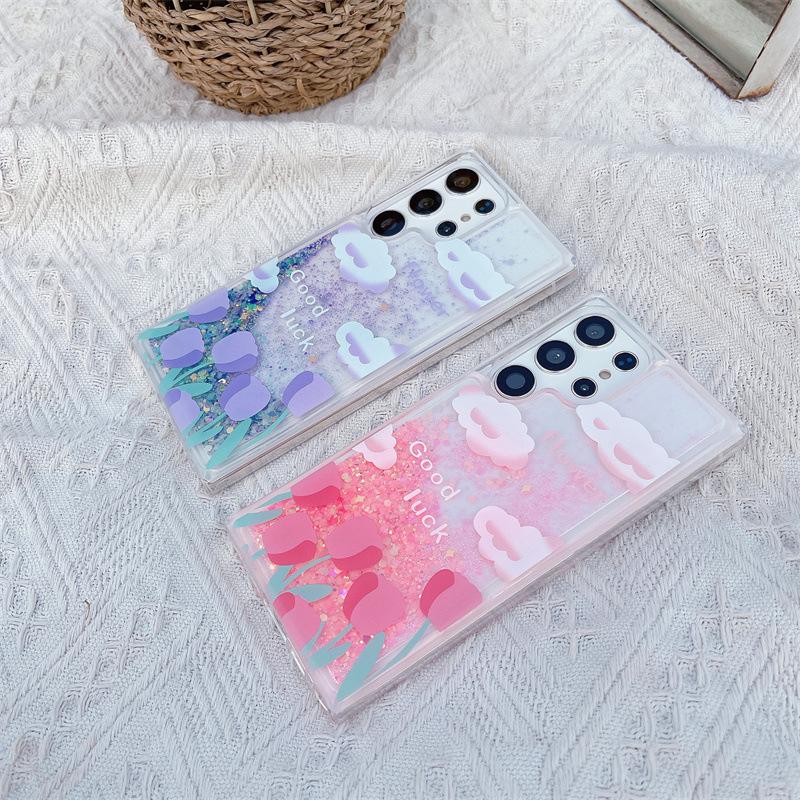 Luminous Flowing Sand Glitter Phone Case for Samsung S25 Ultra/S24/S23+/A36/A16/A34/A53.