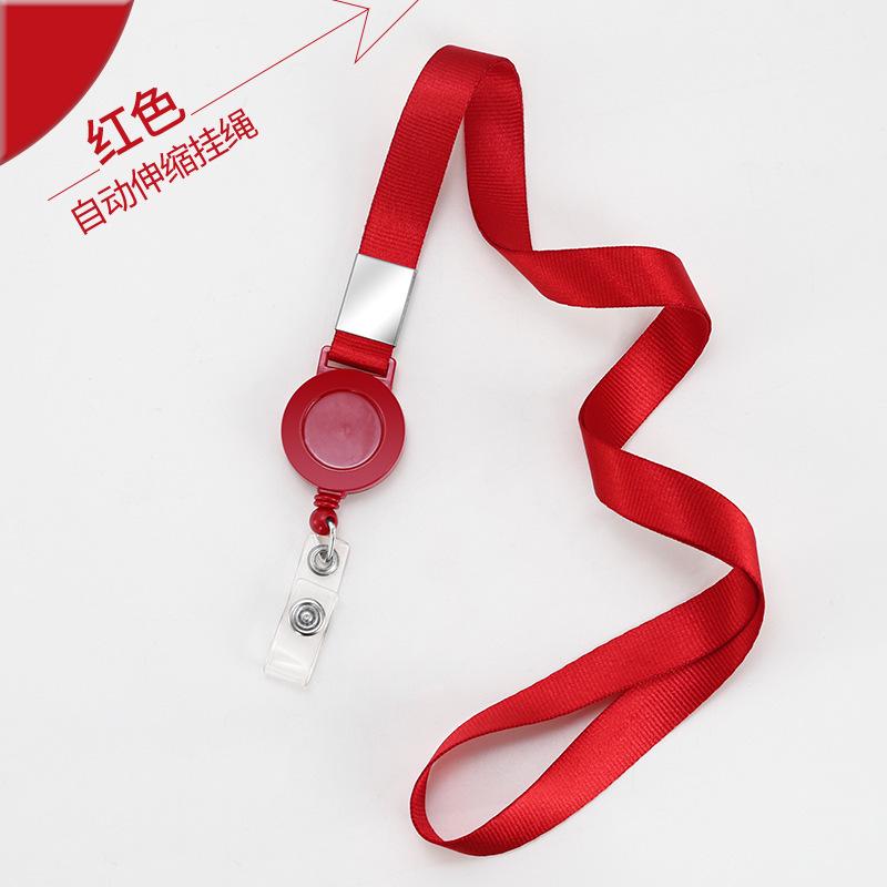 1.5 Wide Nylon Retractable ID Lanyard with Easy Pull Buckle & Printed Badge Design