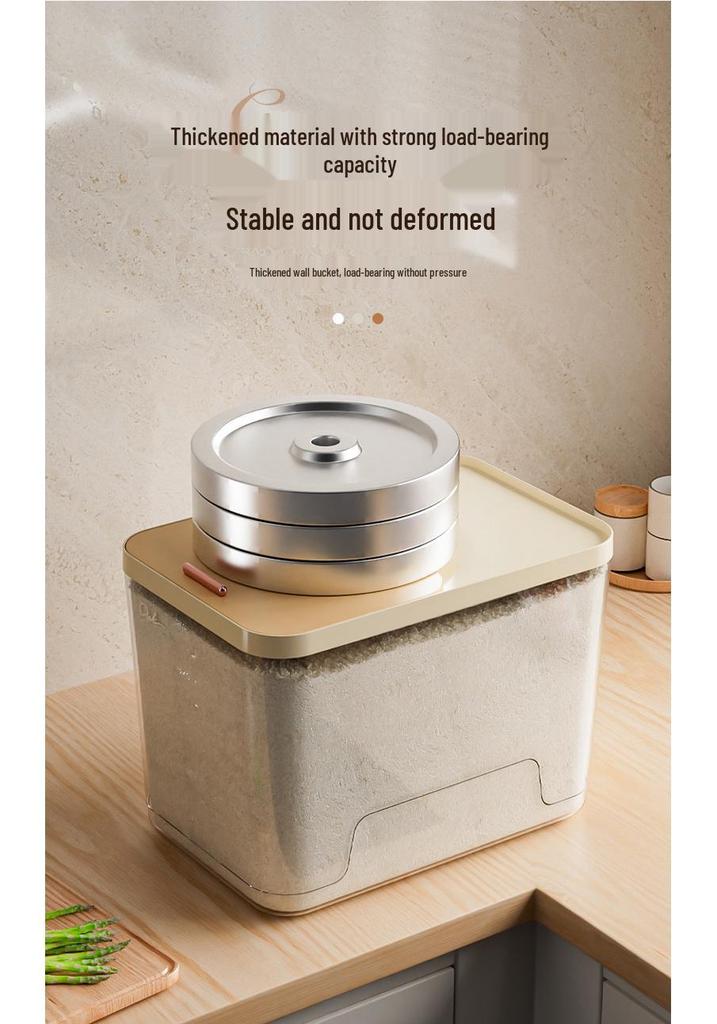 Contenitore Push-Pull per Riso di Grado Alimentare - Grande Contenitore Spesso per Riso e Farina