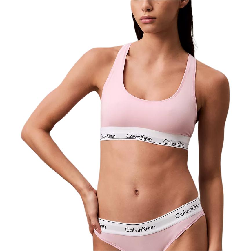 Calvin Klein Letter Soft Elastic Band Padded Wireless Bra Women bra Light-Pink F3785-691
