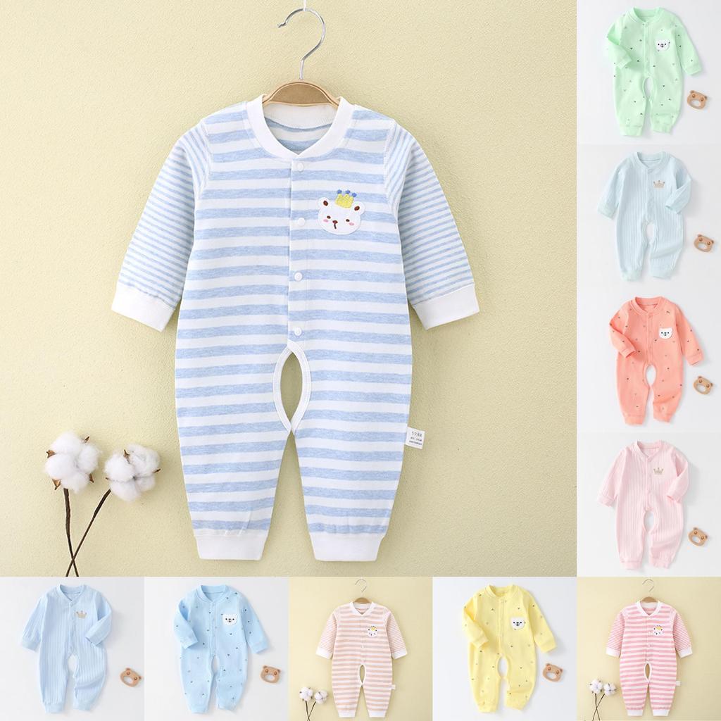 Baby Cotton Long Sleeve Romper With Bone Free Design For Newborns And Infants