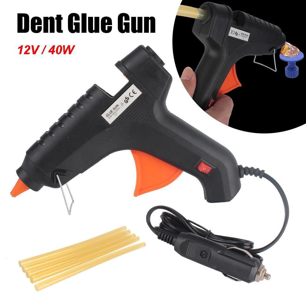 Car Dent Puller Bridge Tabs Set Paintless 12V 40W Glun Gun Sticks Repair Tools Dent Removal Auto Care Automotive Accessories
