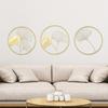 Nordic Style Hanging Pendant Ginkgo Leaf Shape Metal Wall Art for Living Room Decoration