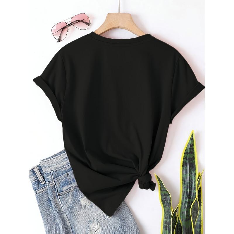 New Printed Casual Women'S T-Shirt for Spring, Autumn, And Summer Seasons, Featuring a Versatile Round Neck And Short Sleeves, Made from Soft