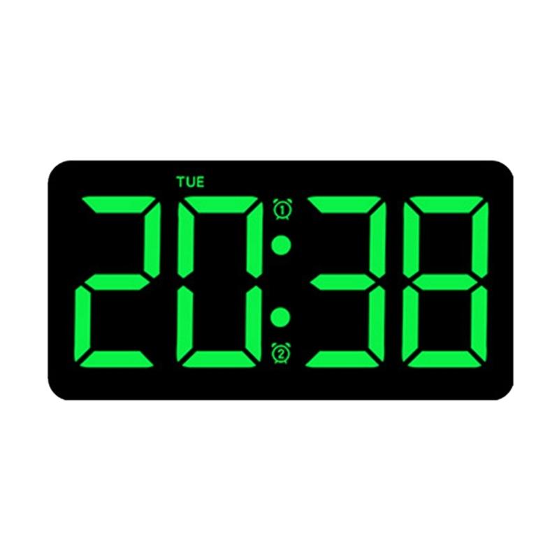 Large Digital Clock Wall Clock with Date and Temperature Display Bedroom Office Decors