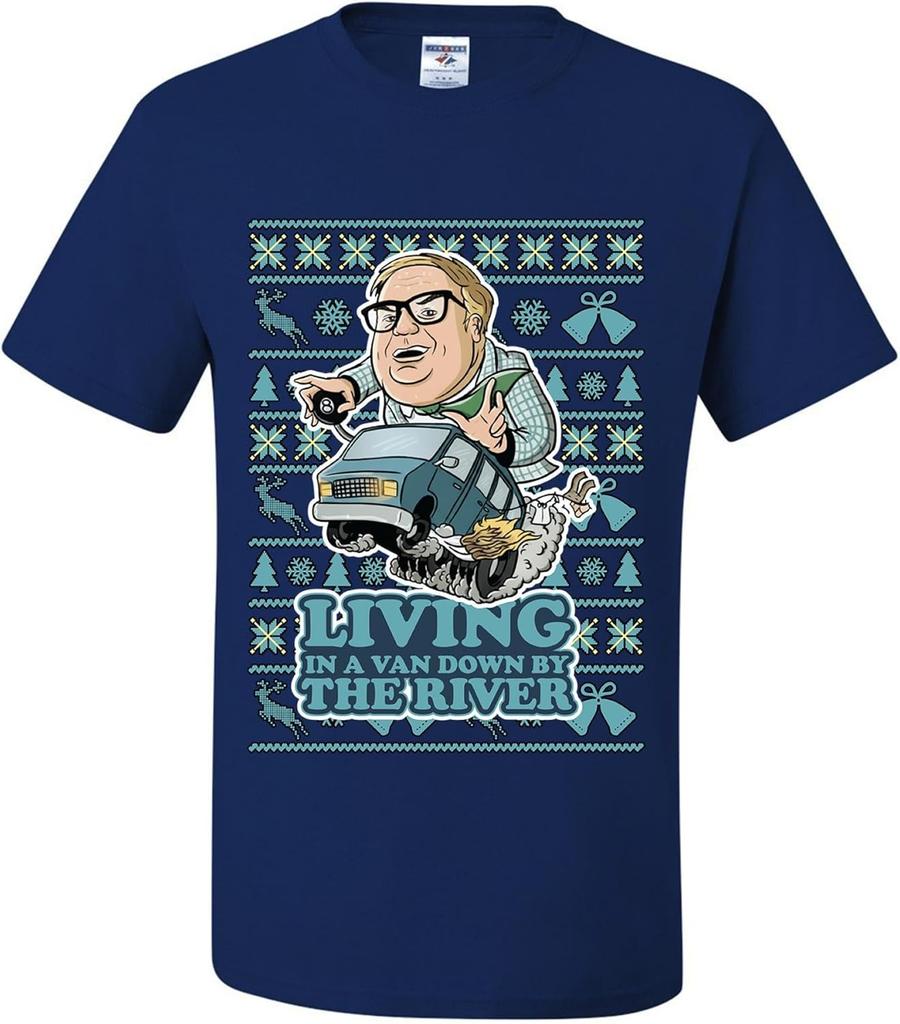 Saturday Night Matt Foley Ugly Sweater Livin in Van Down The River Tv Show Ugly Funny Christmas T-Shirts