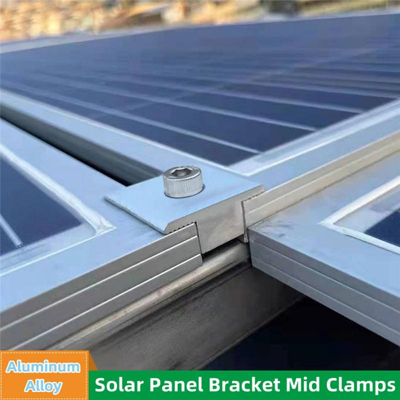Solar Panel Adjustable Bracket Clamp PV Bracket Mounting Clip Solar End Clamp 30Mm For Fixing Solar Panel Durable Easy To Use-B6
