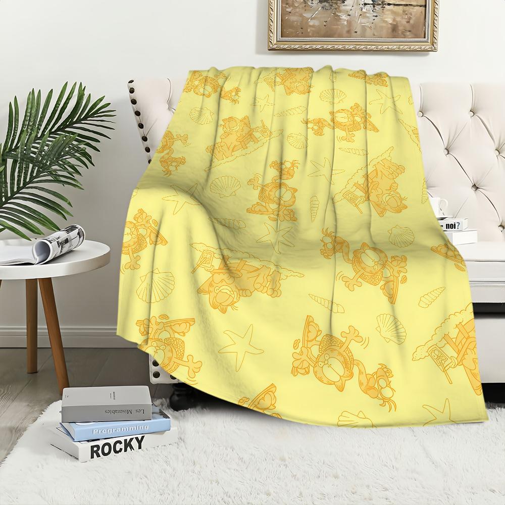 Cartoon Cute G-Garfield-ES Blanket Flannel warm comfort soft plush blanket For Picnic Beds Sofas Homes And Bedrooms