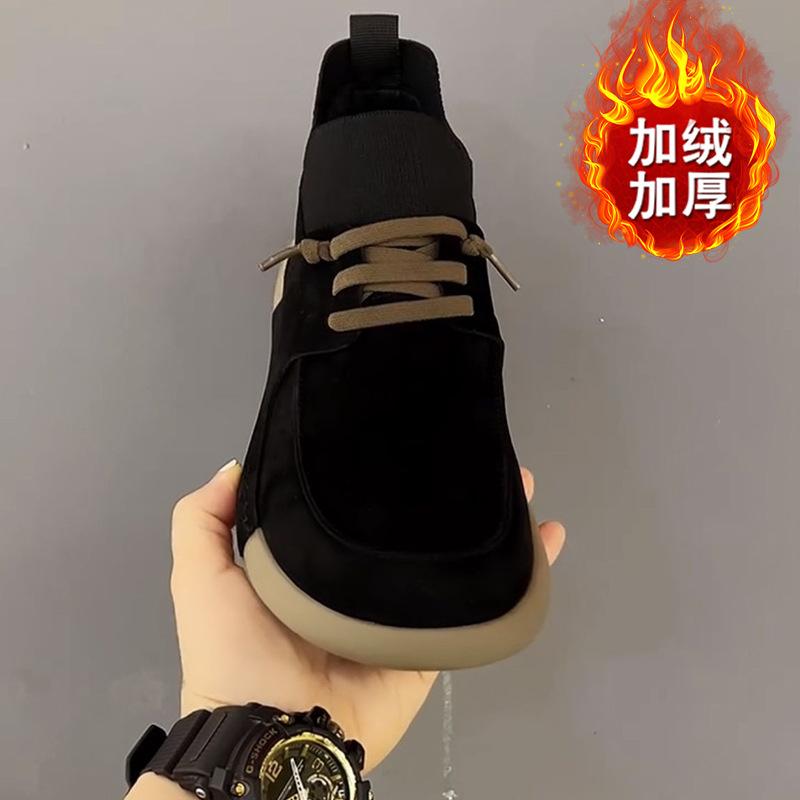 2025 Autumn New Small Soft Leather Business Casual One-pedal Comfortable Fashion Versatile Soft-soled Leather Shoes Men's Shoes Velvet