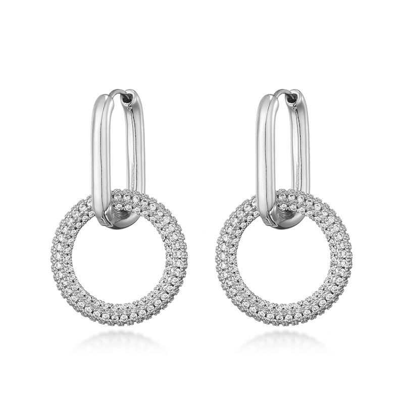 Classic Stainless Steel Ear Buckle For Women Trendy Gold Silver Color Big Oval Rectangle Hoop Huggie Punk Hip Hop Jewelry Gift