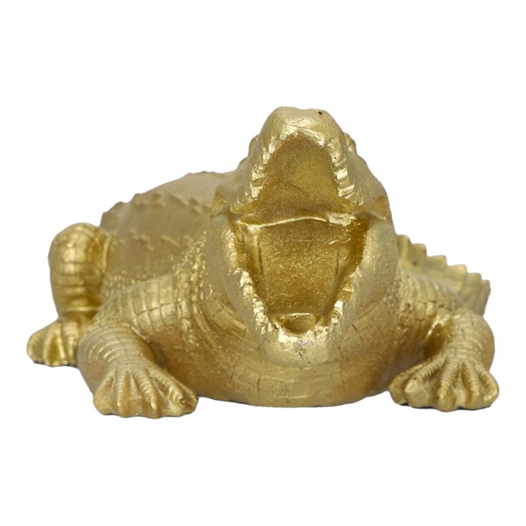 DECORAZIONE STATUETTA COCCODRILLO Victor oro 39cm