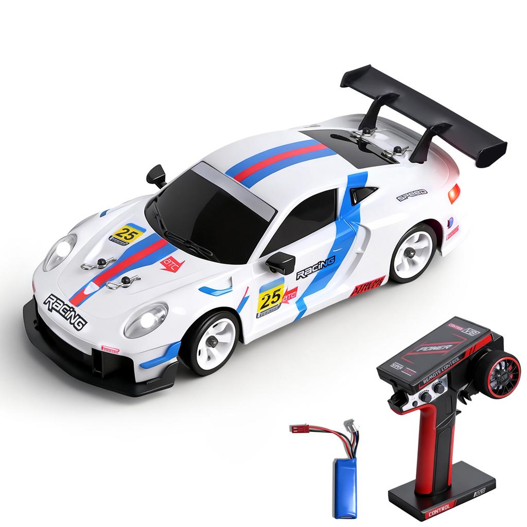 RC Drift Car, 1:28 Scale Remote Control Vehicle with LED Lights, 2.4GHz 30KMCelsiusH High Speed RC Cars Racing Sports Toy for Racing Enthusiasts