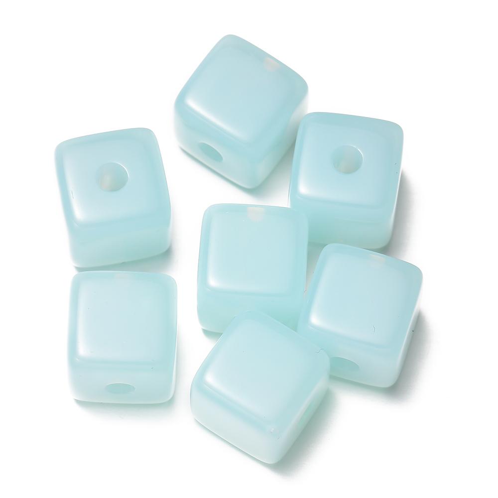 10pcs/lot Acrylic Jelly Colored Square Shape Beads Big Bracelet Loose Beads For DIY Jewelry Making Necklace Craft Accessories