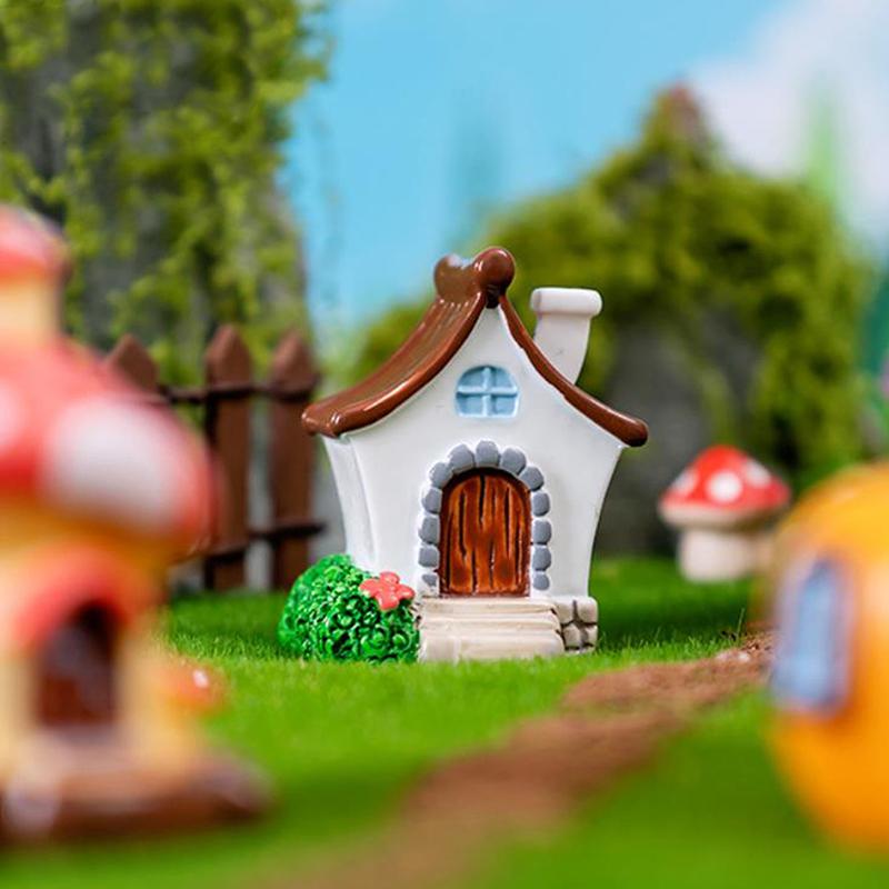 Mini Cartoon Mushroom Pumpkin House Micro Landscape Decoration For Car Home Desktop Ornaments