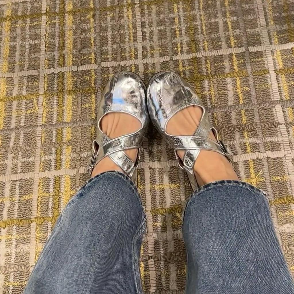 Spring Cross Strap Women Ballet Flats Elegant Round Toe Shoes Ladies Comfort Street Style Soft Sole Ballerinas Shoes