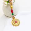 Chinese Style Gold & Zircon Sunflower Compass Necklace/Keychain Accessory