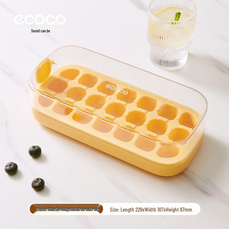 ecoco Press-Type Ice Cube Tray with Lid