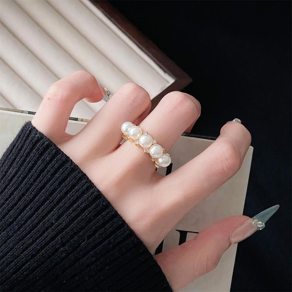 French Elegant Personality Fashion Multi-Level Niche Design Open Ring High-End Luxury Retro Ring