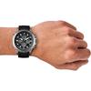 PINDOWS Men's Diamond Business Dress Analog Quartz Watch Luminous Waterproof Classic Stainless Steel Band