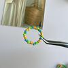 2025 Summer Macaron Color Beaded Flower Ring - Korean Porcelain Women's Jewelry