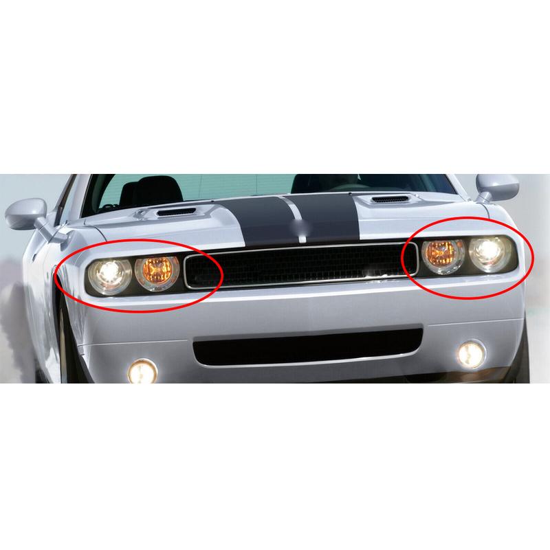 68051527AA 68051526AA 1 Pair Front Headlight Lamp Bezel Frame Trim Fit for Dodge Challenger 2008-2011 2012 2013 2014 Black ABS