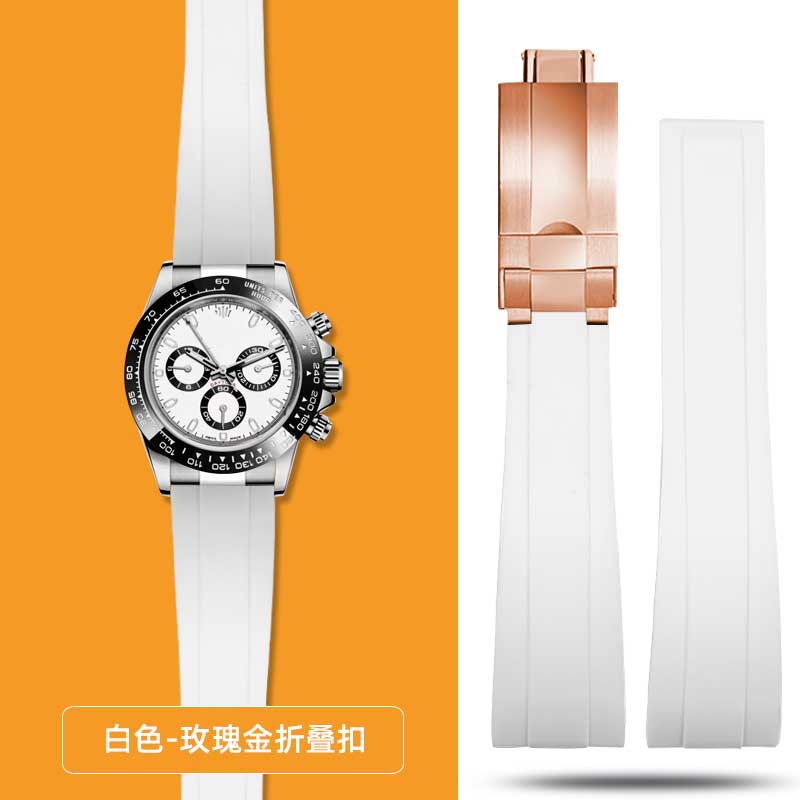 20mm 21mm 22mm For Rolex Daytona Gmt Oyster Tudor Black Bay Omega Watchband Rubber Fold Buckle Watch Strap Silicone Men Bracelet