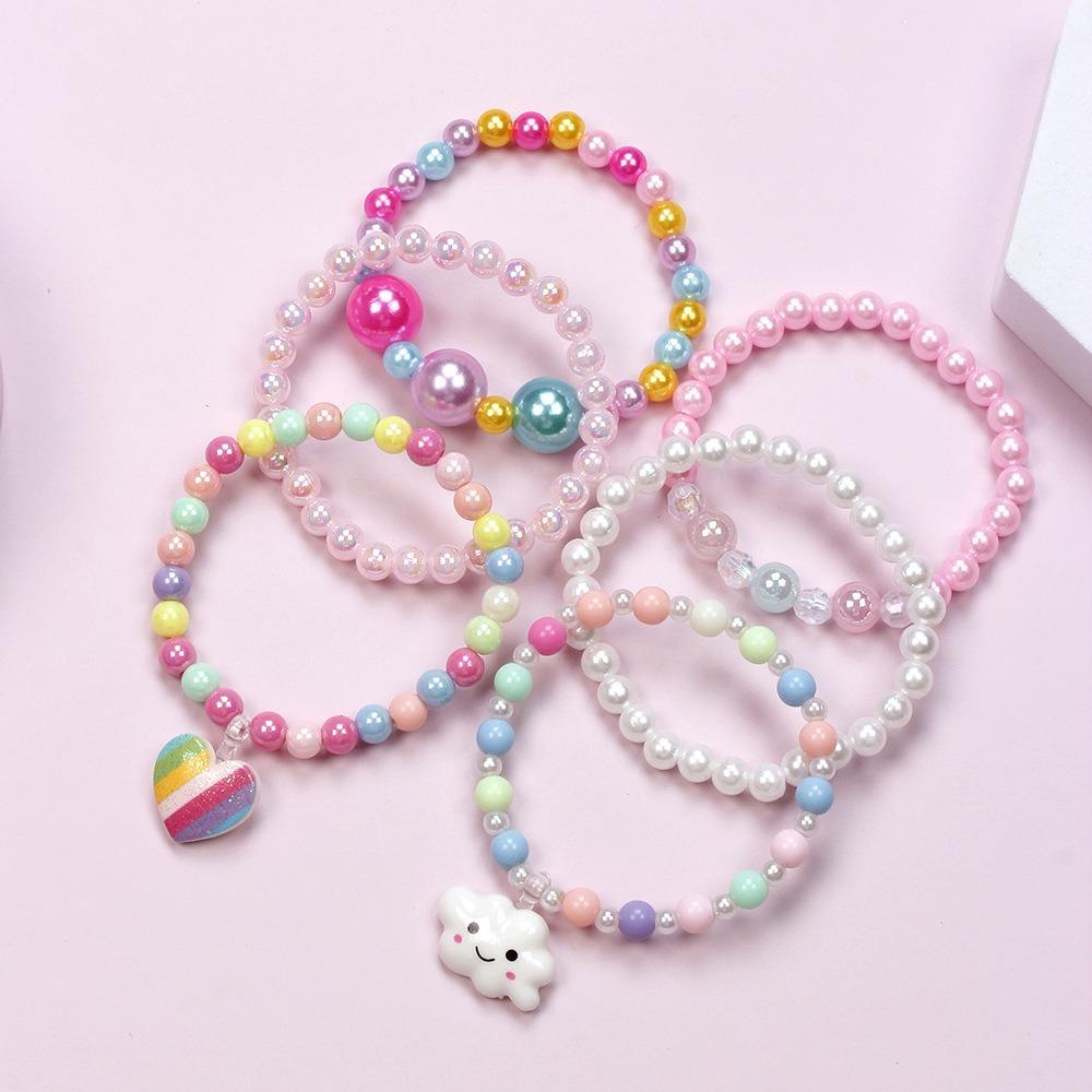 6PCS Colorful Acrylic Beaded Bracelet Rainbow Children's jewelry bracelet Colorful bracelet set