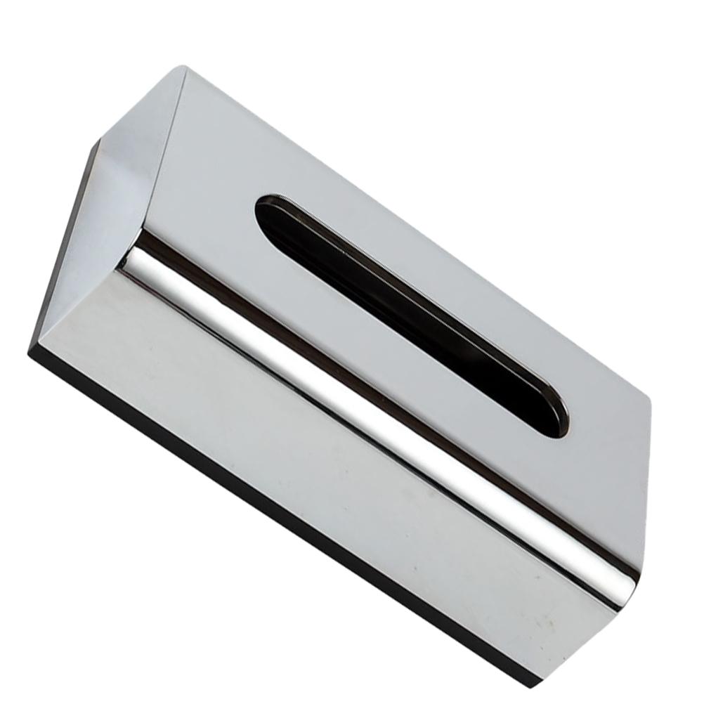 Krabička na kapesníky, stolní pouzdro na ubrousky, organizér na toaletní stolek, dekorativní držák na nádoby, dávkovač, plast, moderní, stříbrná, stylový