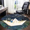 1pc Paper Boat Night Office Round Area Rug, Indoor Mat Suitable For Office, Under Office Chairs Bedroom Living Room Home Decor, Room Deco