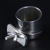 Parrot Feeding Cups Stainless Steel Food Water Bowls with Clamp Holder Bird Cage Feeders for Parakeet Small Animals