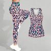 Leopard Print Yoga Outfit for Women Fashion Workout Leggings Fitness Sports Casual Yoga Set Sports Suit