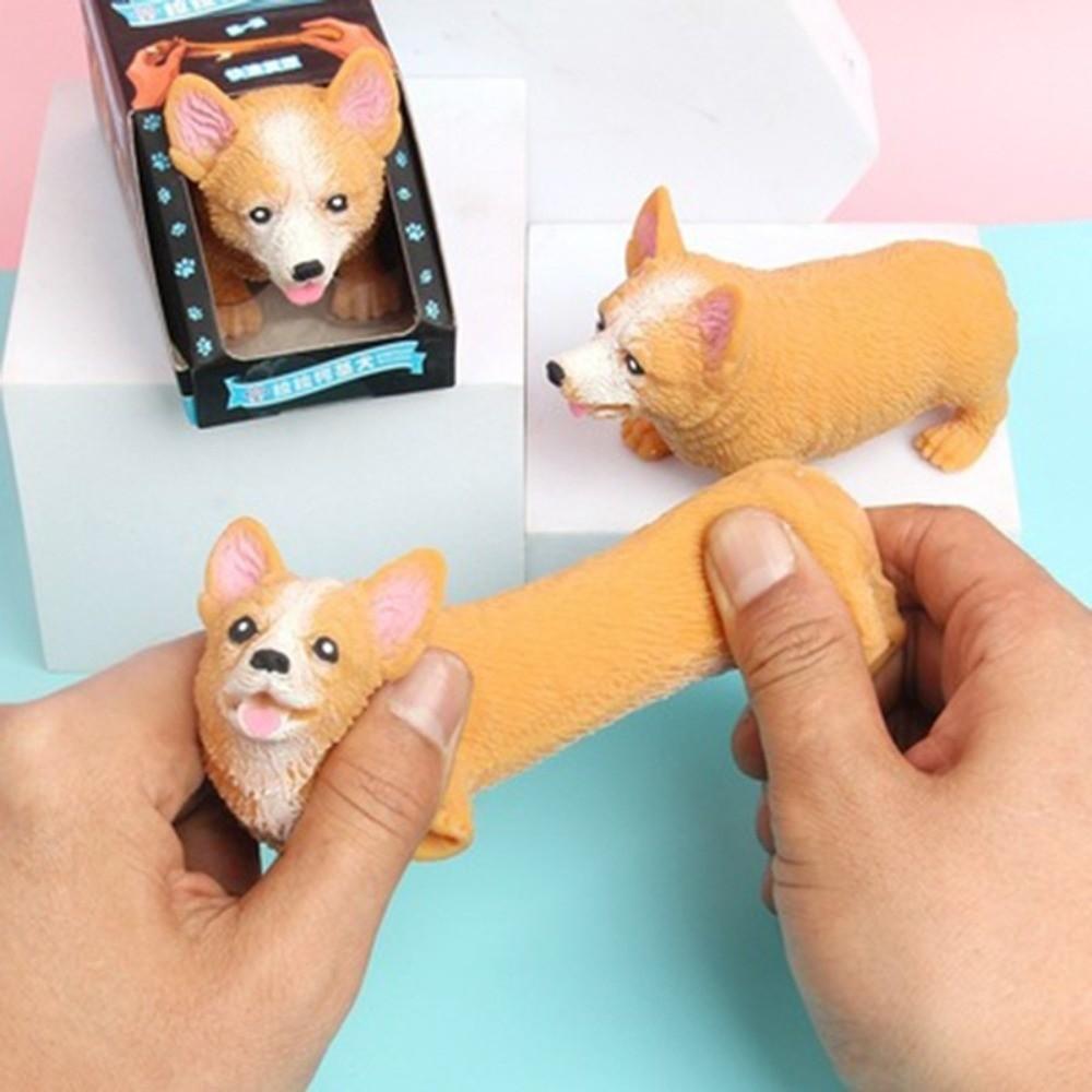 Slow Rebound Pulling Toys Fidget Corgi Dog Modeling New Squeeze Toys Desktop Decoration