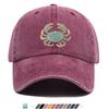 pc Rhinestone Crab Shaped Printed Baseball Cap Sparkling Rhinestone Decor Individual Trendy Sun Hat Fashionable EyeCatching