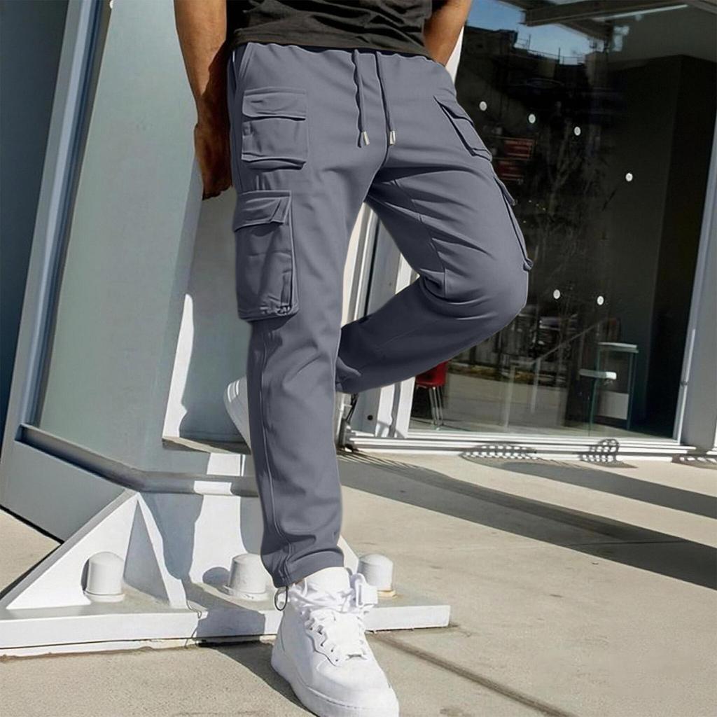 Men's Cargo Pants Straight Leg Multi-Pocket Casual Outdoor Twill Trousers