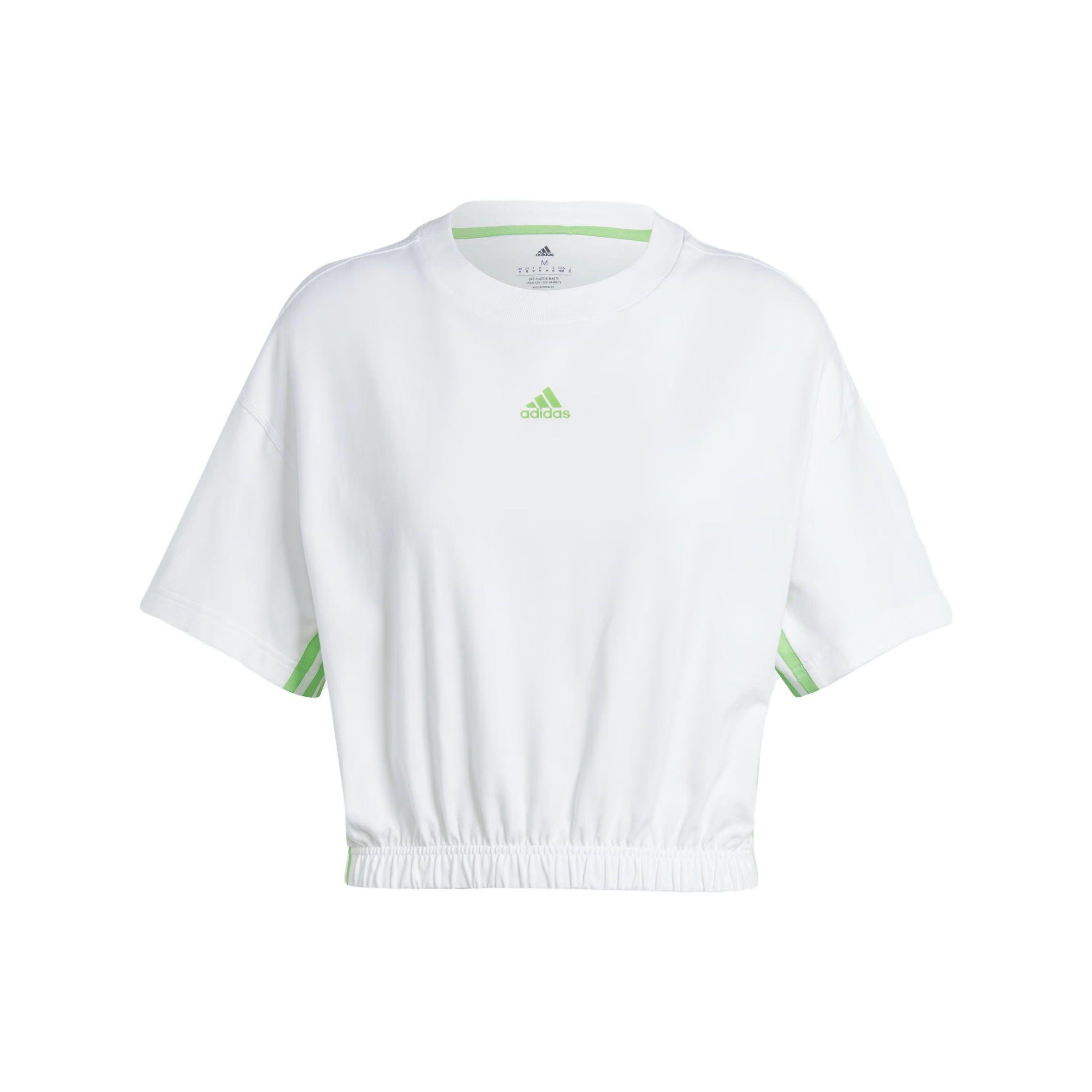 

Adidas Dance 3-Stripes Crop Tee Women Tops White IM4977